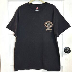 Hanes The Salty Dog Saloon Outer Banks Mermaid Graphic T-Shirt Mens Large Black